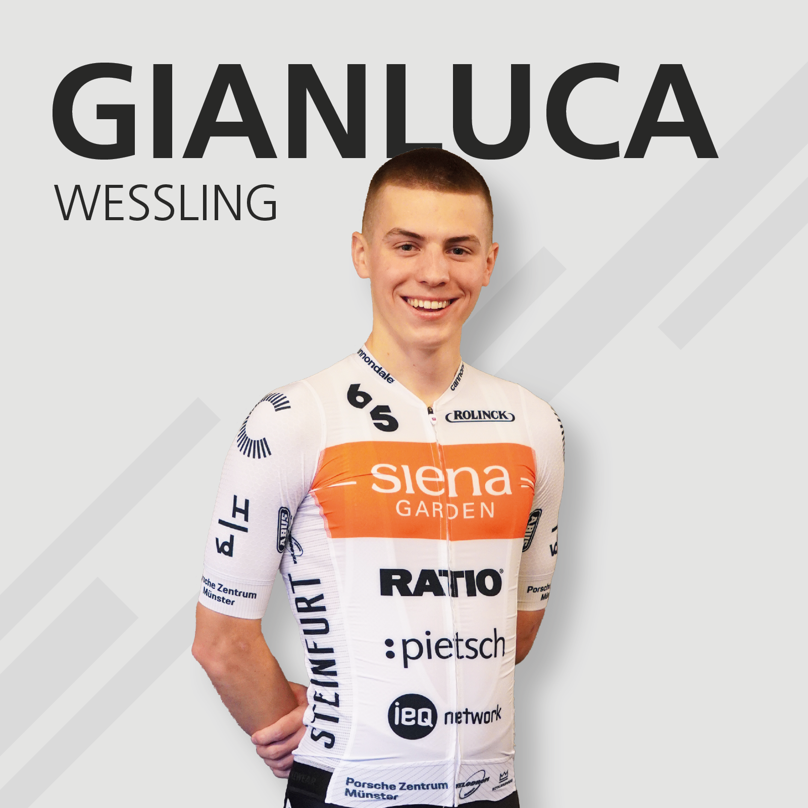 Gianluca Wessling Siena Garden Racing Fahrer mit Trikot